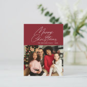 weiße Weihnachtskarte Postkarte (Stehend Vorderseite)