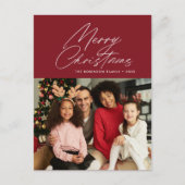 weiße Weihnachtskarte Postkarte (Vorderseite)