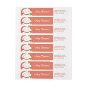 Weiße Weihnachtskatze in einem Red Hat (Bogen)