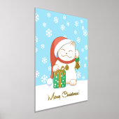 Weiße Weihnachtskatze in einem Red Hat Foliendrucke (Ablage )