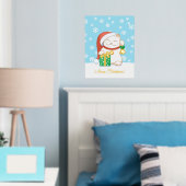 Weiße Weihnachtskatze in einem Red Hat Foliendrucke (In Situ (Schlafzimmer))