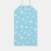 Weiße Weihnachtskatze in einem Red Hat Geschenkanhänger (Rückseite)