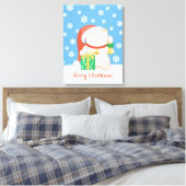 Weiße Weihnachtskatze in einem Red Hat Leinwanddruck (Insitu (Schlafzimmer))