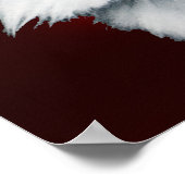 WEIßE WEIHNACHTSKATZE MIT SANTA CLAUS HUT ,Roter R Poster (Ecke)