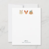 Weiße Weihnachtskatzen Grün Mitteilungskarte (Vorderseite)