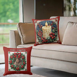 Weiße Weihnachtskerze, individuell einstellbare Ki Kissen