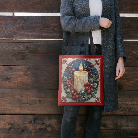 weiße Weihnachtskerze Tasche