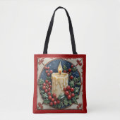 weiße Weihnachtskerze Tasche (Vorderseite)