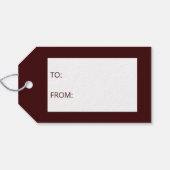 Weiße Weihnachtskerzen auf Rot - Frohe Weihnachten Geschenkanhänger (Rückseite Horizontal)