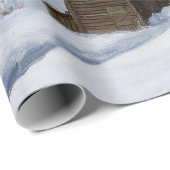 Weiße Weihnachtslandschaft Schneeberg Geschenkpapier (Rolleneckpunkt)
