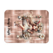 Weiße Weihnachtsmärchen fröhlich und hell Magnet (Horizontal)