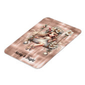 Weiße Weihnachtsmärchen fröhlich und hell Magnet (Linke Seite)