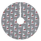 Weiße Weihnachtsmäuse Muster Polyester Weihnachtsbaumdecke (Vorderseite)