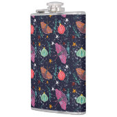 Weiße Weihnachtsmotte und Ziermuster Flachmann (Links)