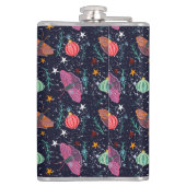 Weiße Weihnachtsmotte und Ziermuster Flachmann (Rückseite)