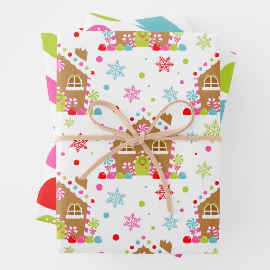 Weiße Weihnachtsmuster Geschenkpapier Set (Beispiel)