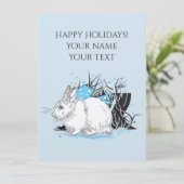 weiße Weihnachtsrabatte Einladung (Stehend Vorderseite)