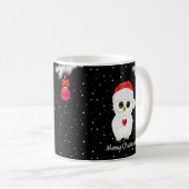 Weiße Weihnachtsschale in Schwarz Kaffeetasse (VorderseiteRechts)