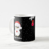 Weiße Weihnachtsschale in Schwarz Kaffeetasse (Vorderseite Links)