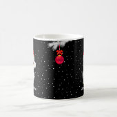Weiße Weihnachtsschale in Schwarz Kaffeetasse (Mittel)