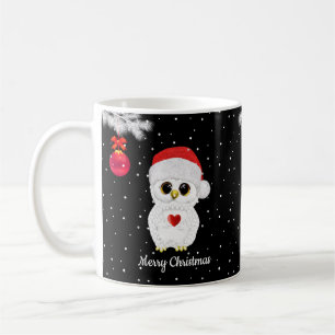 Weiße Weihnachtsschale in Schwarz Kaffeetasse