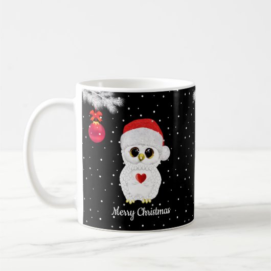 Weiße Weihnachtsschale in Schwarz Kaffeetasse (Links)