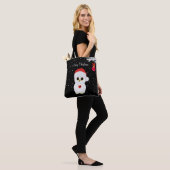 Weiße Weihnachtsschale in Schwarz Tasche (Am Model)