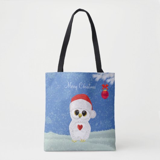 Weiße Weihnachtsschale Tasche (Vorderseite)