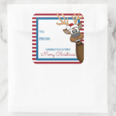 Weiße Weihnachtsschmuck Quadratischer Aufkleber (Tasche)