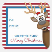 Weiße Weihnachtsschmuck Quadratischer Aufkleber (Vorderseite)