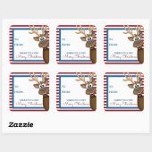 Weiße Weihnachtsschmuck Quadratischer Aufkleber (Blatt)