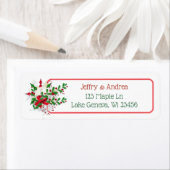 Weiße Weihnachtsschmuck und Holly Address Labels (Insitu)