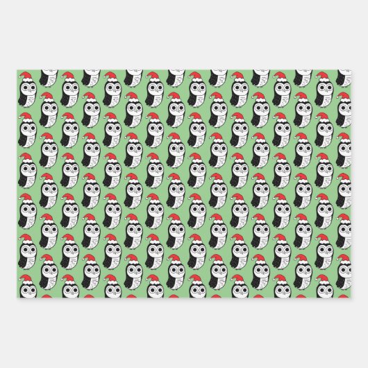 Weiße Weihnachtsschnecken Geschenkpapier Set (Vorderseite)