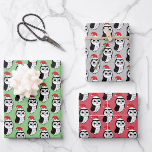 Weiße Weihnachtsschnecken Geschenkpapier Set
