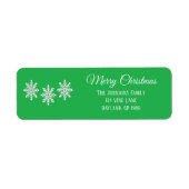 Weiße Weihnachtsschneeflocken Frohe Weihnachtsgrün (Vorne)