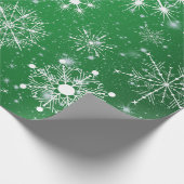 Weiße Weihnachtsschneeflocken Geschenkpapier (Ecke)
