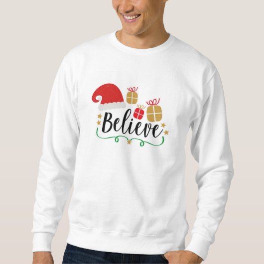 Weiße Weihnachtsschrei Sweatshirt (Vorderseite)