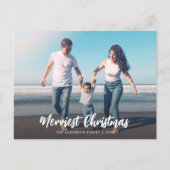 weiße Weihnachtsskriptkarte Postkarte (Vorderseite)