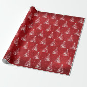 weiße Weihnachtssternbaum auf Rot Geschenkpapier (Ungerollt)