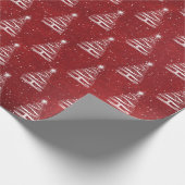 weiße Weihnachtssternbaum auf Rot Geschenkpapier (Ecke)