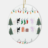 Weiße Weihnachtssterne Keramik Ornament (Links)