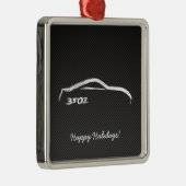 weiße Weihnachtsverzierungen des Brushstroke-350Z Ornament Aus Metall (Rechts)