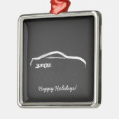 weiße Weihnachtsverzierungen des Brushstroke-350Z Ornament Aus Metall (Links)