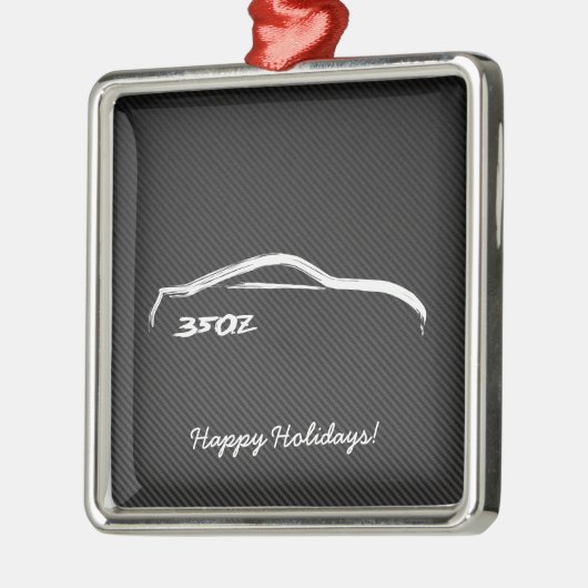 weiße Weihnachtsverzierungen des Brushstroke-350Z Ornament Aus Metall (Links)