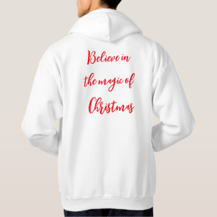 Weiße Weihnachtsvorlage gedruckt x 2 Seiten für Mä Hoodie