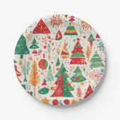 weiße Weihnachtswaldpapierplatte Pappteller (Vorderseite)