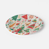 weiße Weihnachtswaldpapierplatte Pappteller (Schrägansicht)