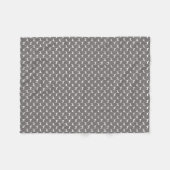 Weiße Weimaraner Silhouetten auf Grau Fleecedecke (Vorderseite (Horizontal))