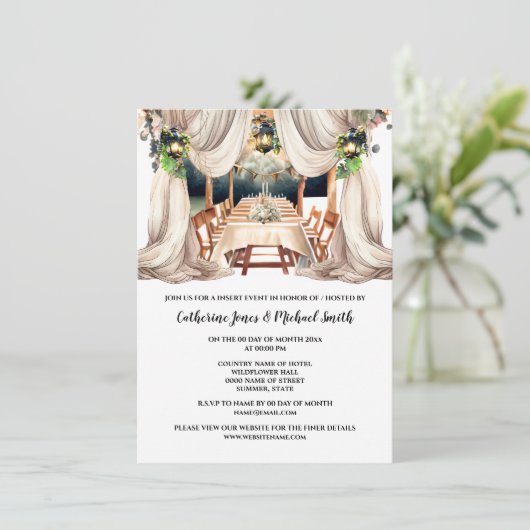 Weiße Weinberge Weinbauernhof Einladung (Stehend Vorderseite)