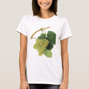 Weiße Weintrauben am Rebstock, Vintage-Lebensmitte T-Shirt